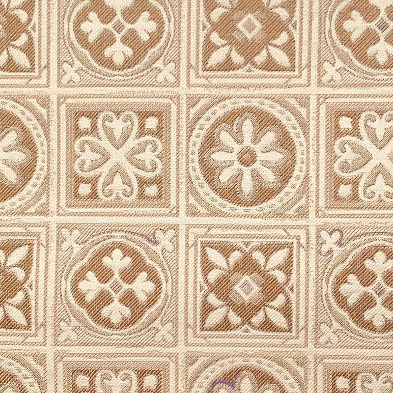Augustus Pugin Small Tile Jacquard Weave Fawn and Brown