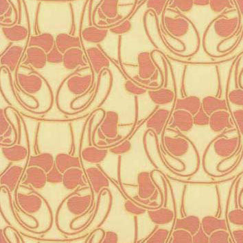 pink  curtain and upholstery chenillle fabric - Koloman Moser Designs Knospen Rosa
