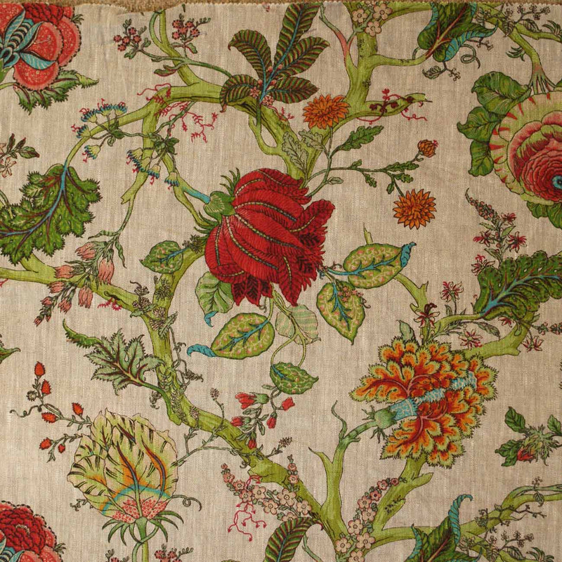 jacobean fabric, jacobean floral fabric, jacobean design fabric