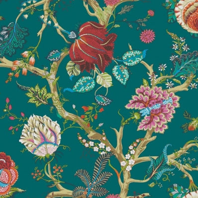 jacobean fabric, jacobean floral fabric, jacobean design fabric