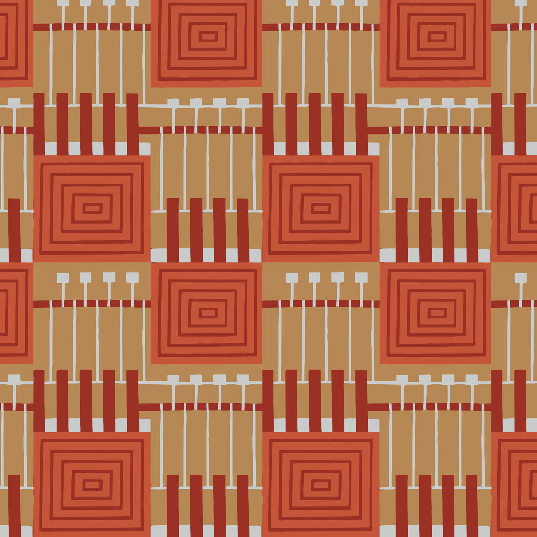 Frank Lloyd Wright Style Curtain Upholstery Fabric