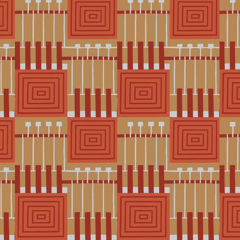 Frank Lloyd Wright Style Curtain Upholstery Fabric