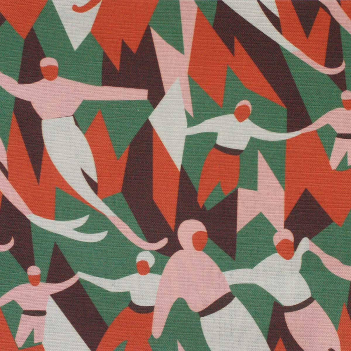 Joyful Workers - a Soviet era Art Deco textile