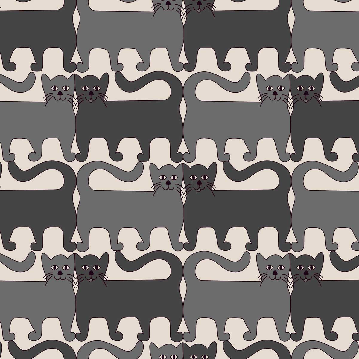 1960s cats curtain upholstery fabric