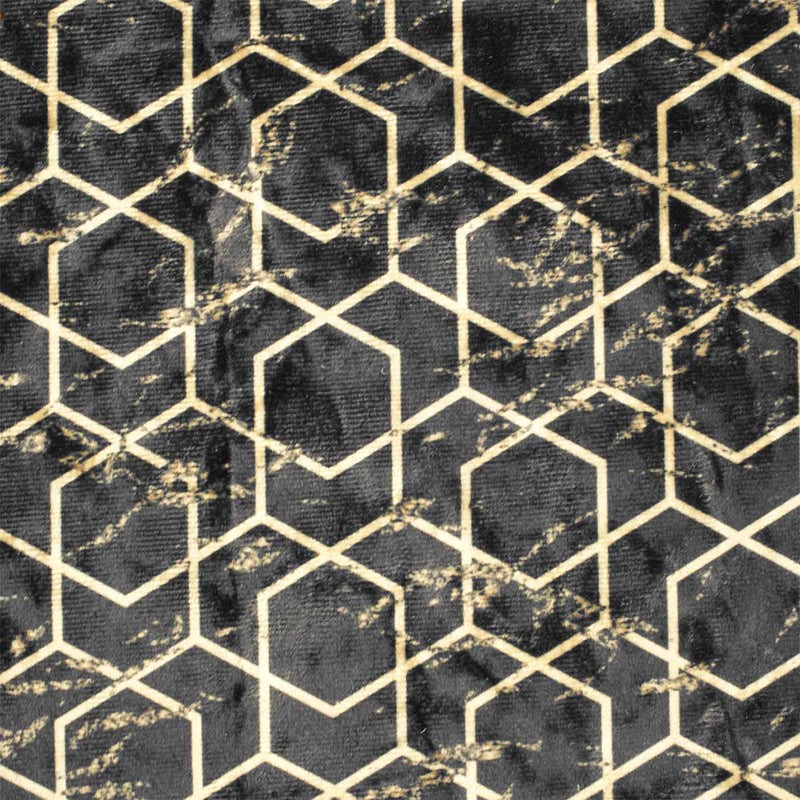 black   fabric - Deco Eclectic Kubica Noir Semi-crushed Velvet