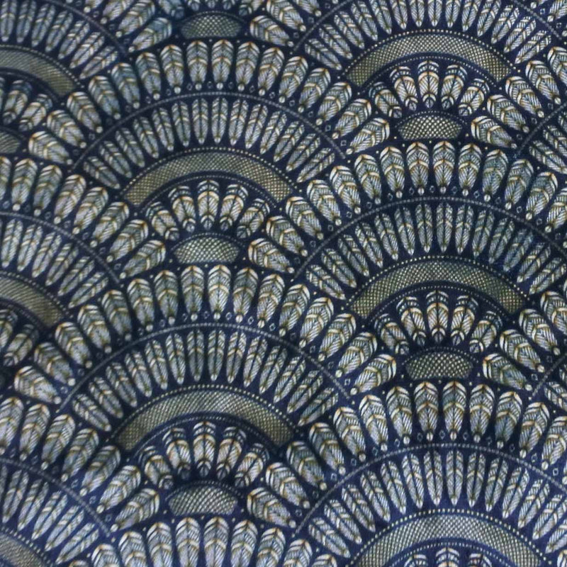black   fabric - Deco Eclectic Feather Deep Blue Semi-crushed Velvet