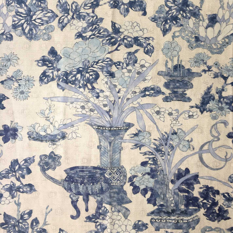 Acquitaine Fabrics Ming Indigo