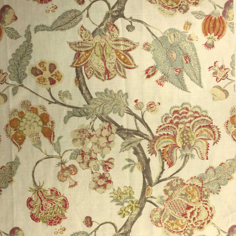 Acquitaine Fabrics Indienne Trail Mellow Linen