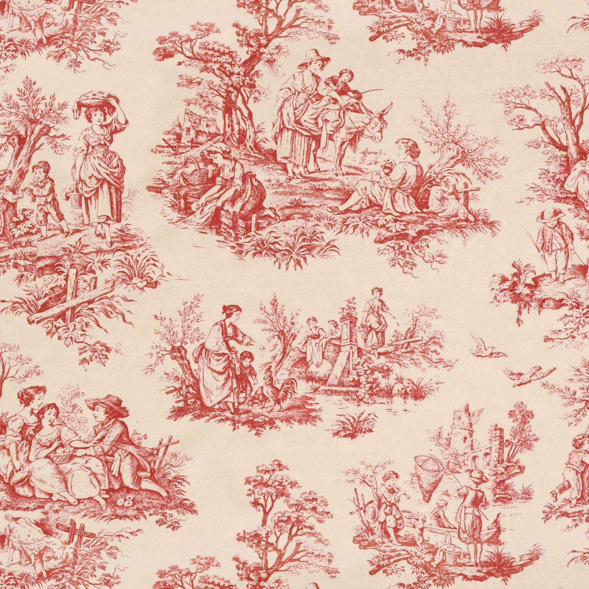 toile curtain and upholstery fabric