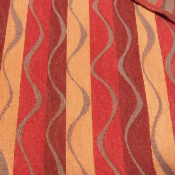 1970s 1980s mid century linear swirl upholstery fabric