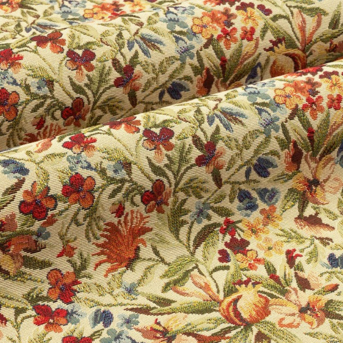 English Country House Floral Tapestry Weave