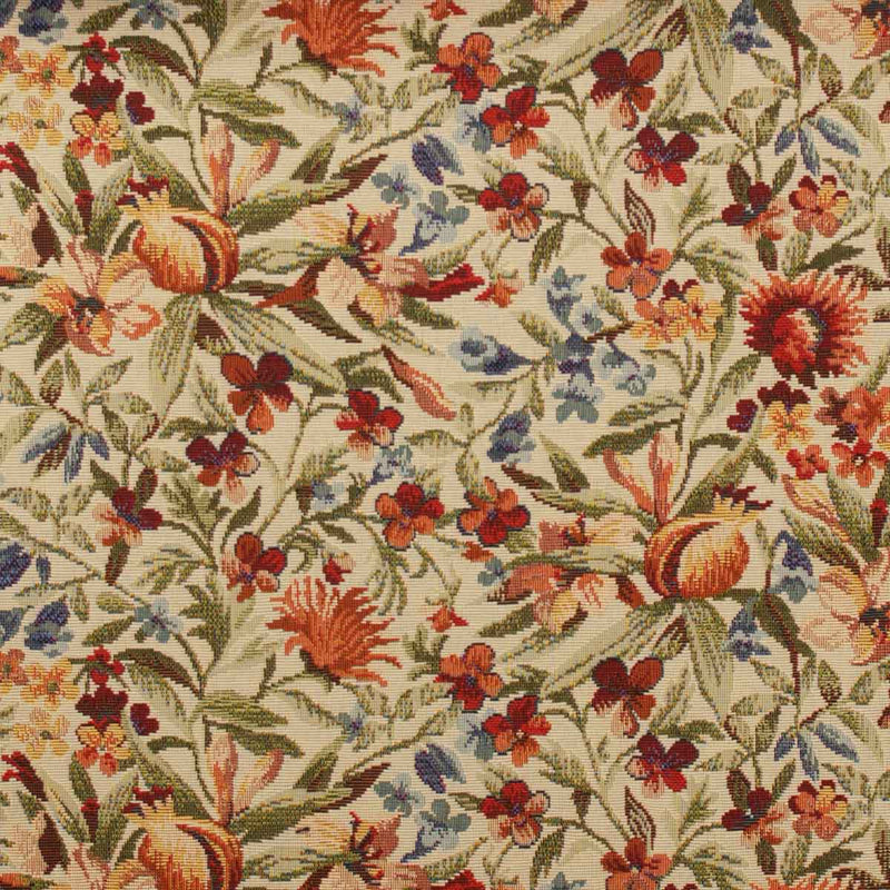 English Country House Floral Tapestry Weave