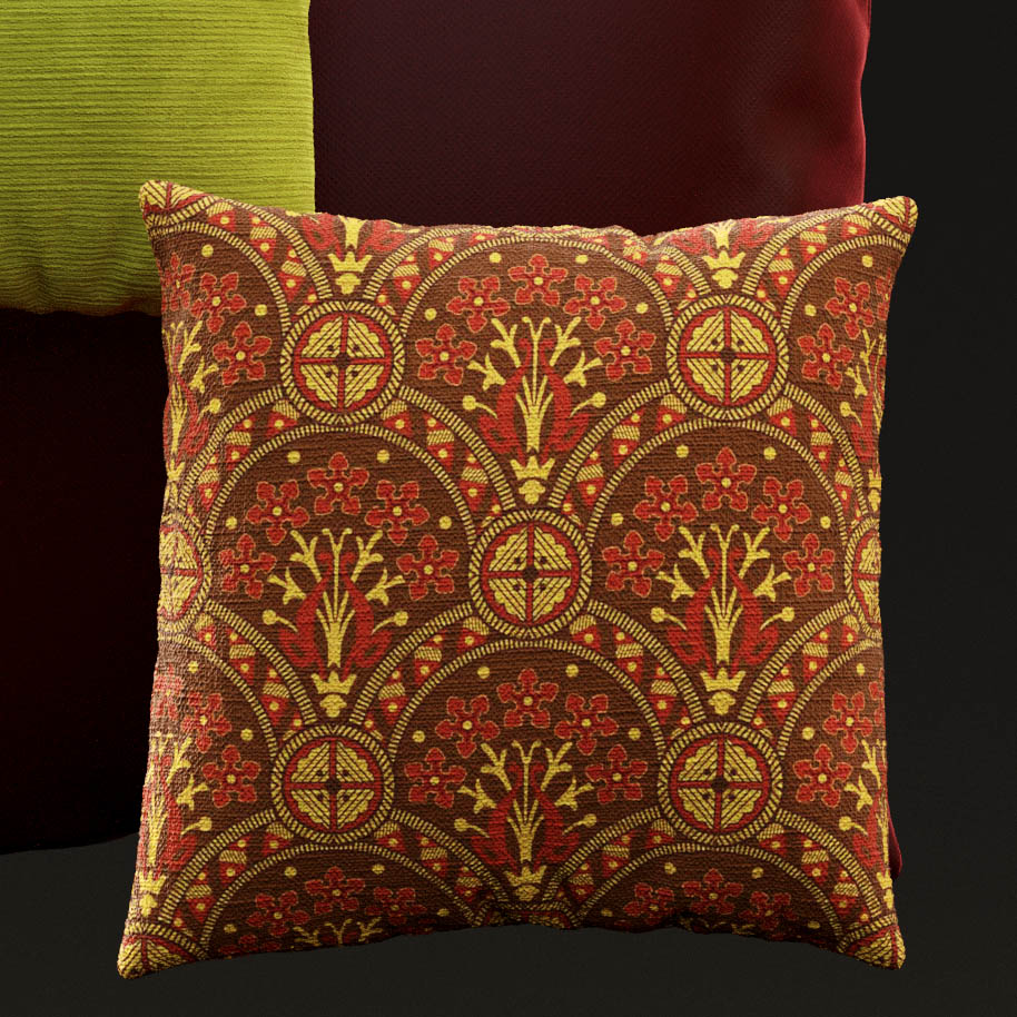 Arts and Crafts Christopher Dresser, Geometric Design Velvet