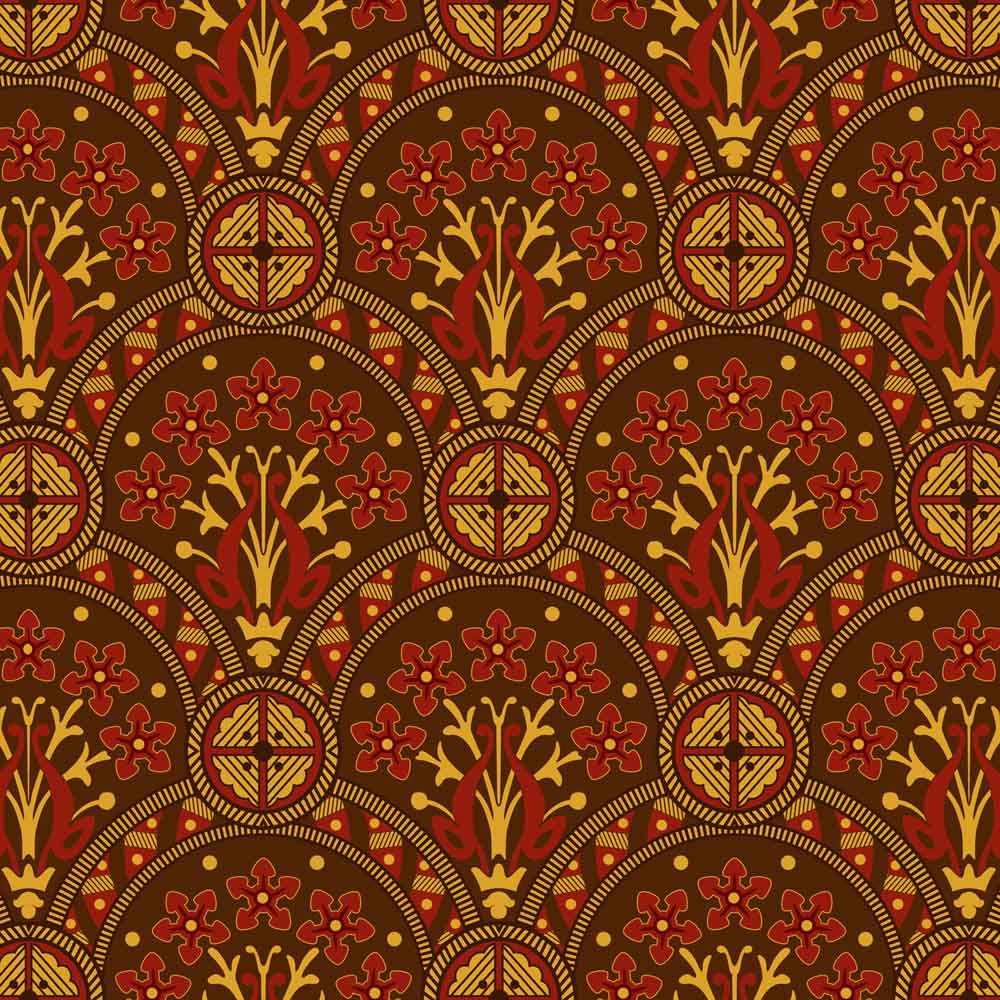 Arts and Crafts Christopher Dresser, Geometric Design Velvet
