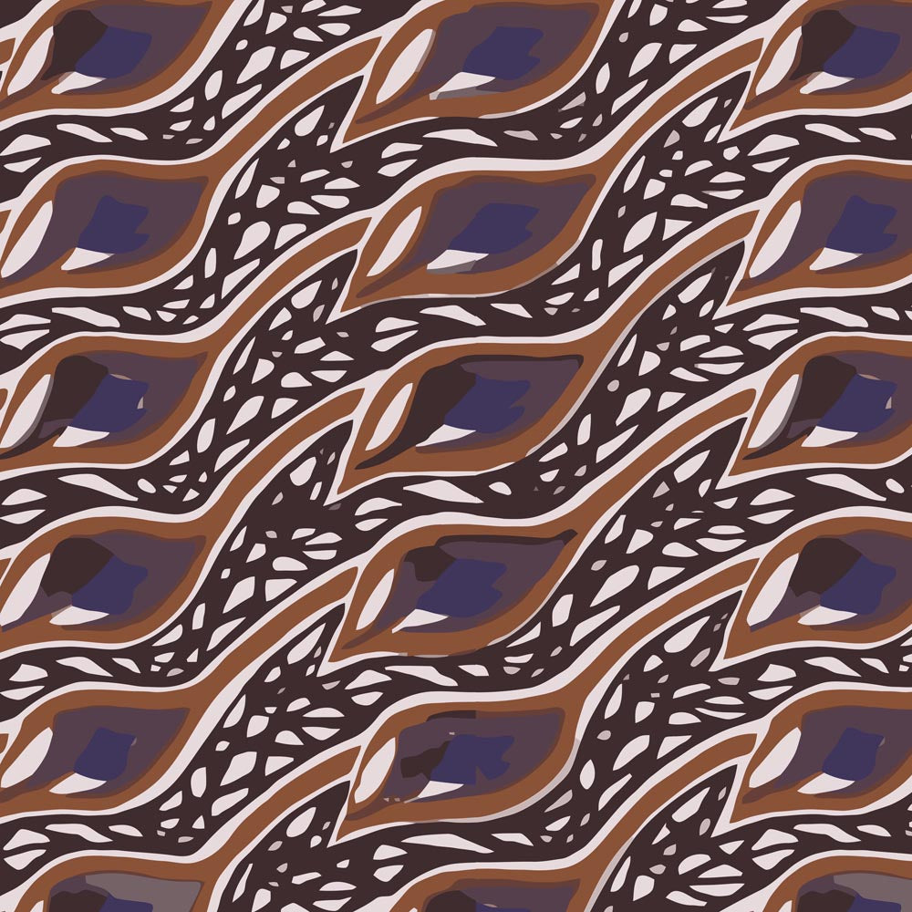 Furniture Fabric Blue Black Purple White by Charles Rennie Mackintosh