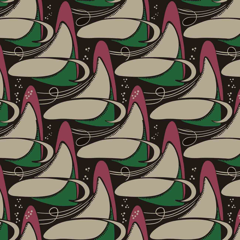 Furniture Fabric Blue Black Purple White by Charles Rennie Mackintosh