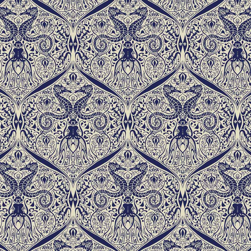 Theo Nieuwenhuis Zeepaardjes (Sea Horses) Art Nouveau Fabric Textile