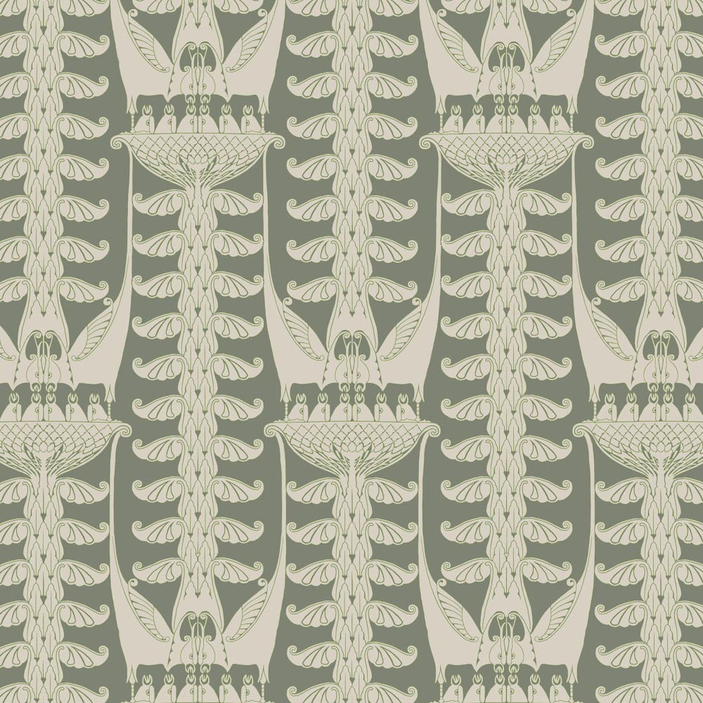 Chris Lebeau Birds Art Nouveau Fabric Textile