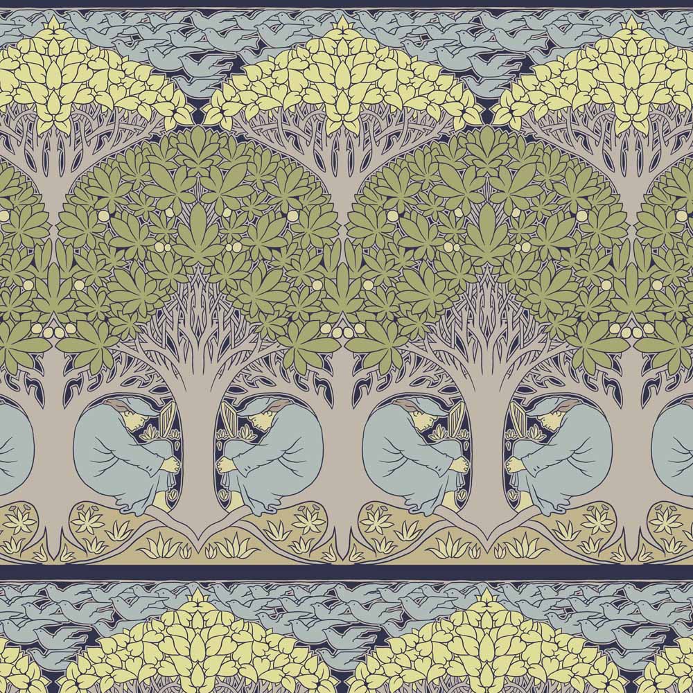 Chris Lebeau Birds Art Nouveau Fabric Textile