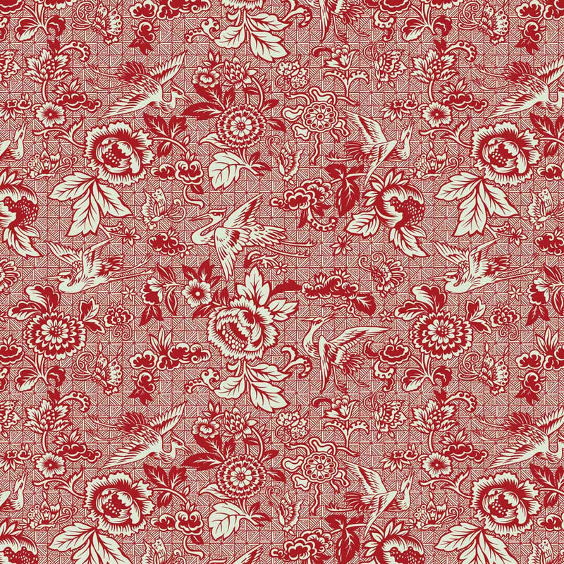 Christopher Dresser Cranes and Peonies textile design