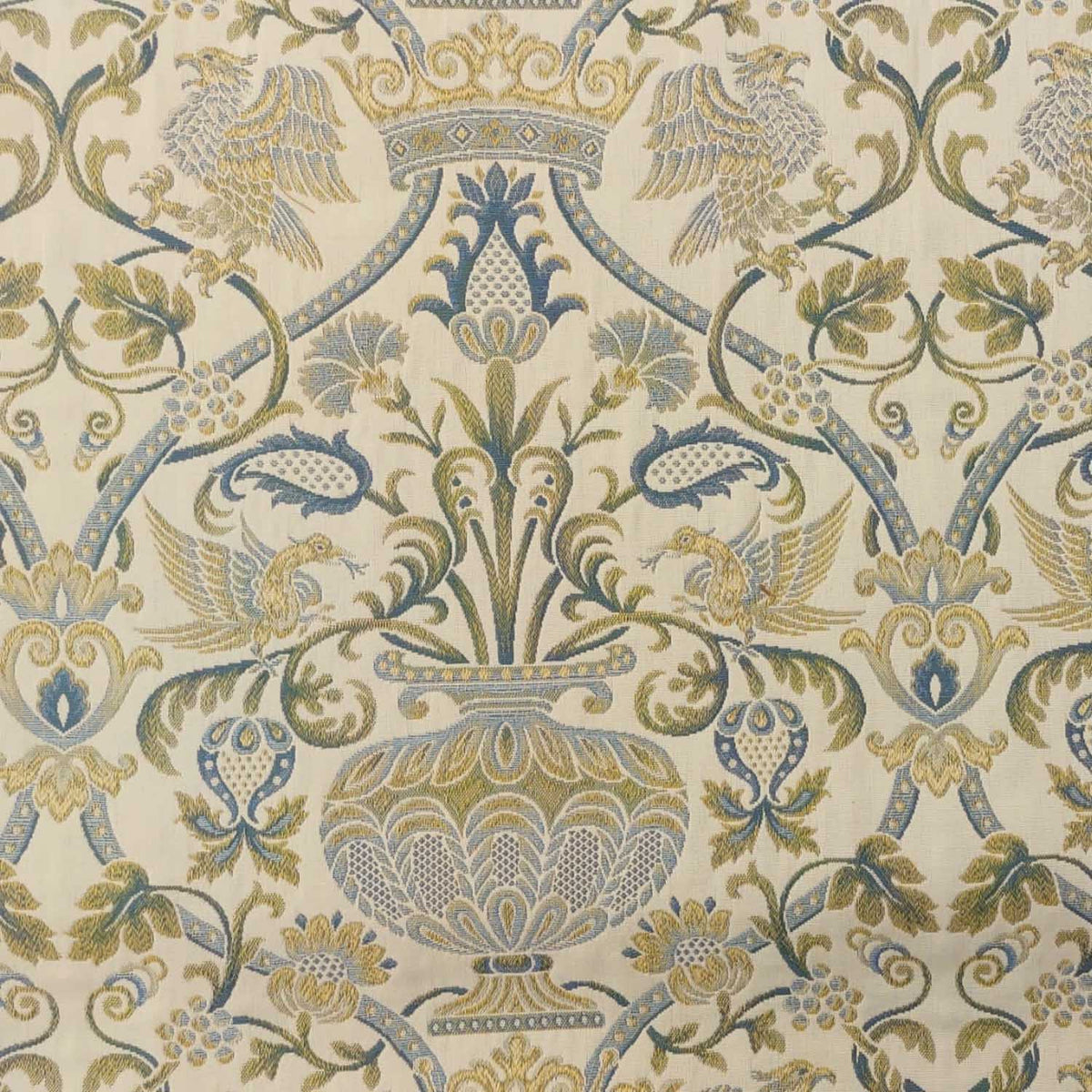 Eagles and scroll medieval design curtain upholstery fabric