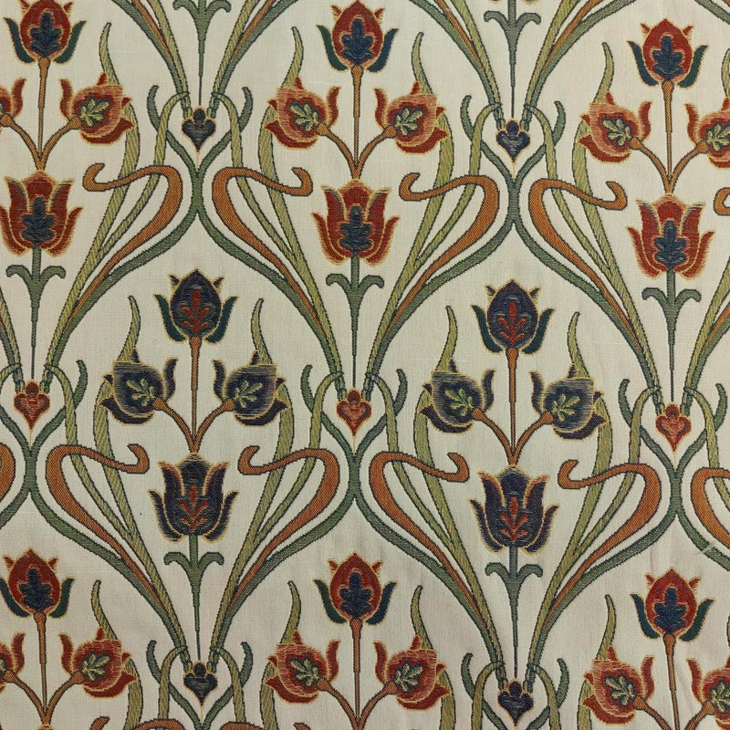 Art Nouveau floral curtain fabric