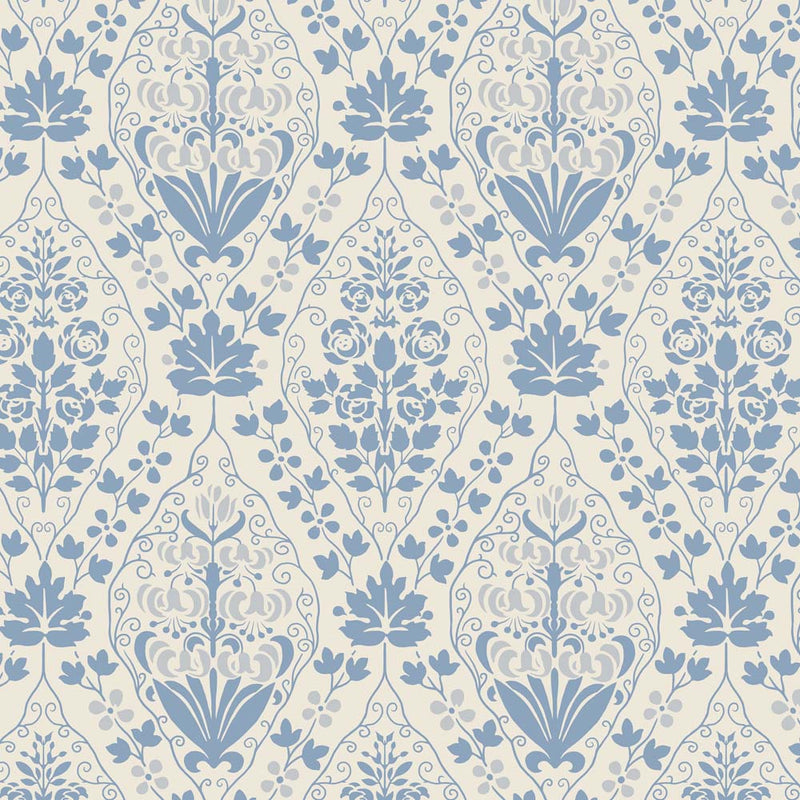 1910 Edwardian Cotton Curtain fabric Pale Blue