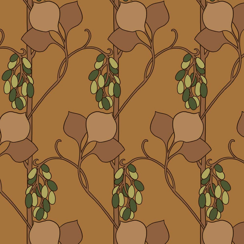 Gustav Stickley Grapes Design Textile for Curtains