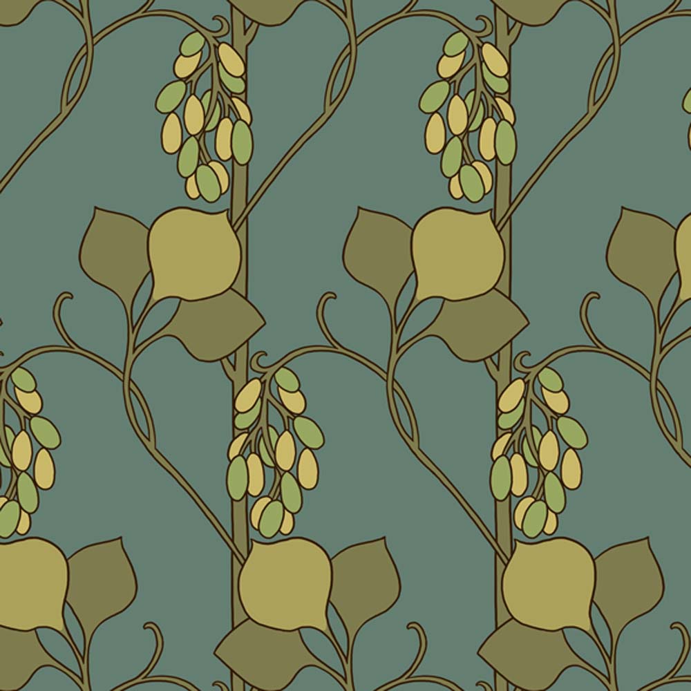 Gustav Stickley Grapes Design Textile for Curtains