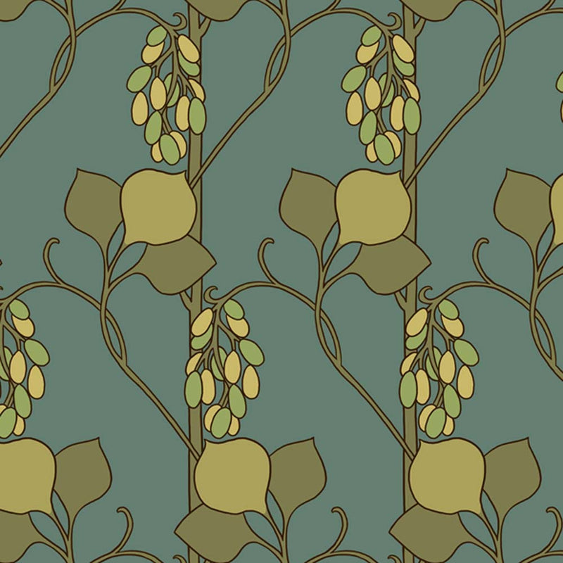 Gustav Stickley Grapes Design Textile for Curtains
