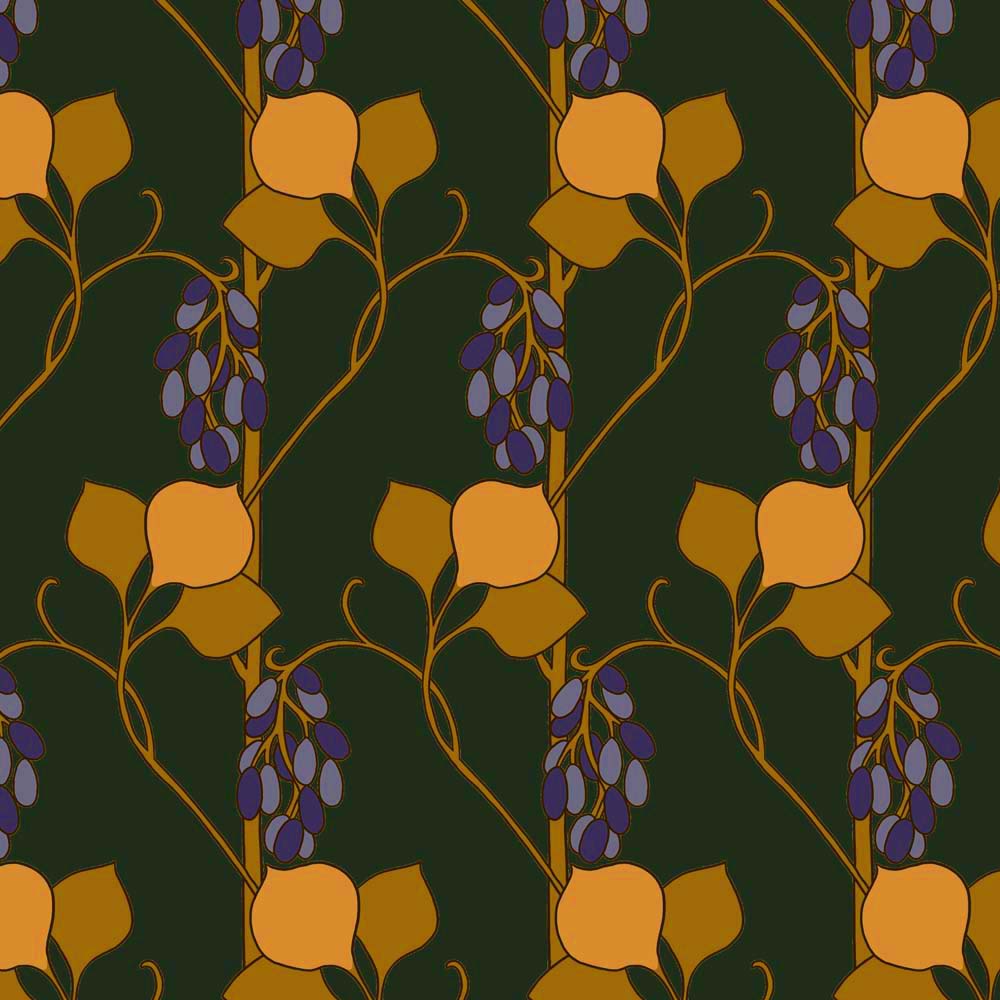 Gustav Stickley Grapes Design Textile for Upholstery