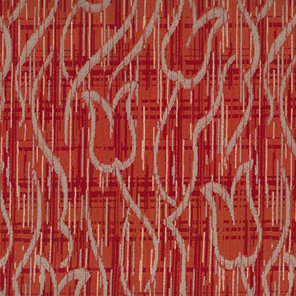 1960s mid century linear floral design upholstery fabric