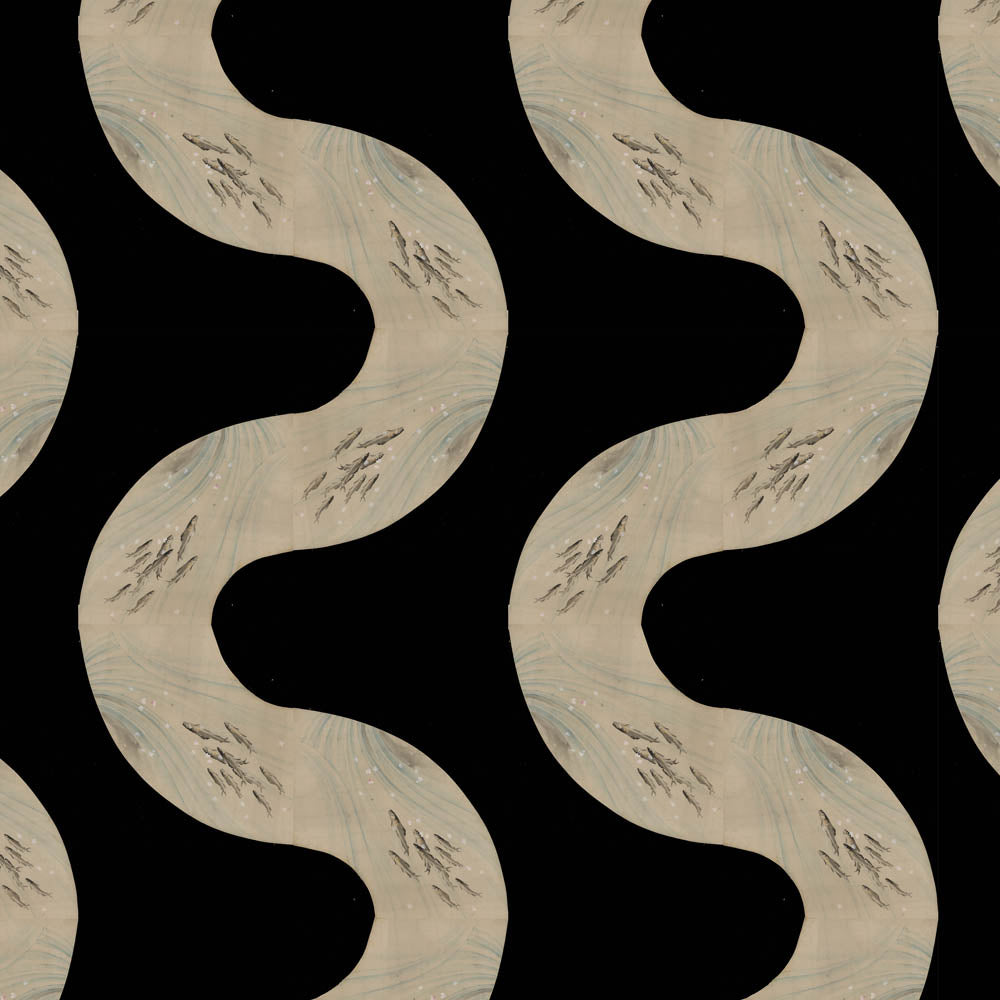 Japanese carp design fabric textile