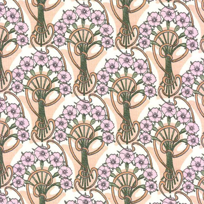 Alphonse Mucha floral curtain upholstery fabric