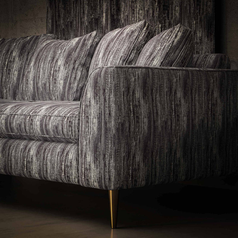 Linear vertical organic stripe Crib 5 velvet upholstery fabric