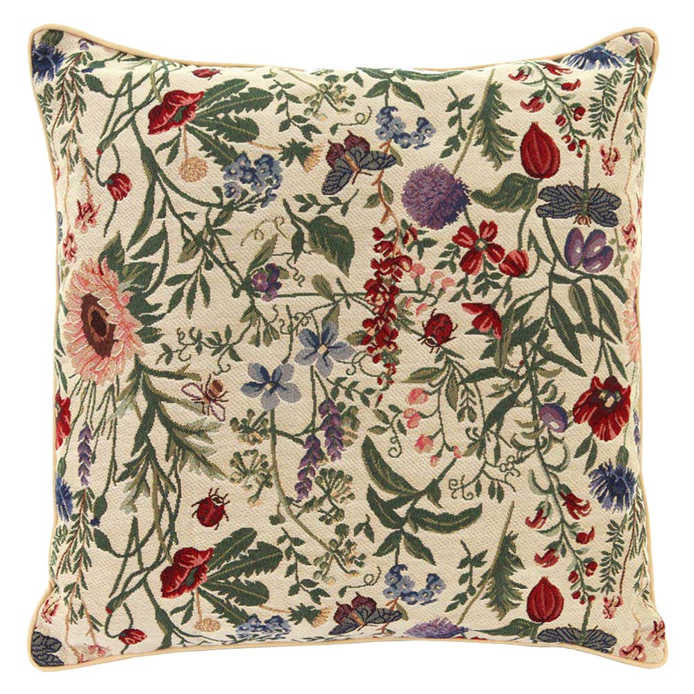 Country flowers tapestry Fabric Cushion