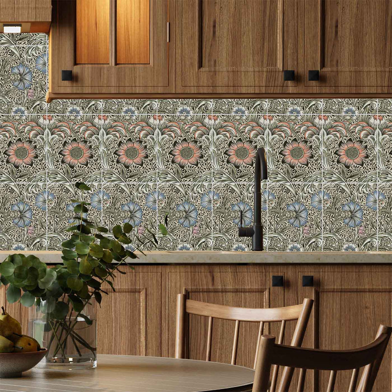 William Morris Tiles Corncockle 20cm x 25cm Ceramic Tile, Single Extra Tile