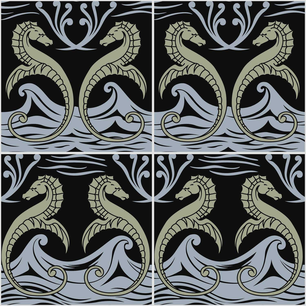 Charles Voysey Seahorses Ceramic Tiles