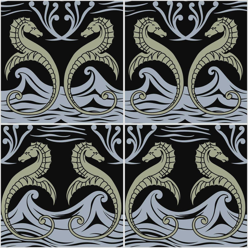 Charles Voysey Seahorses Ceramic Tiles