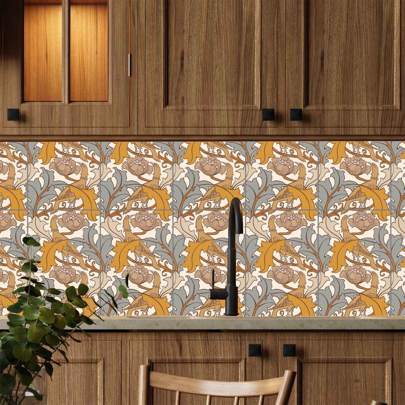 William Morris Tiles Charles Voysey Eagle and Leaf 20cm x 30cm Ceramic Tile