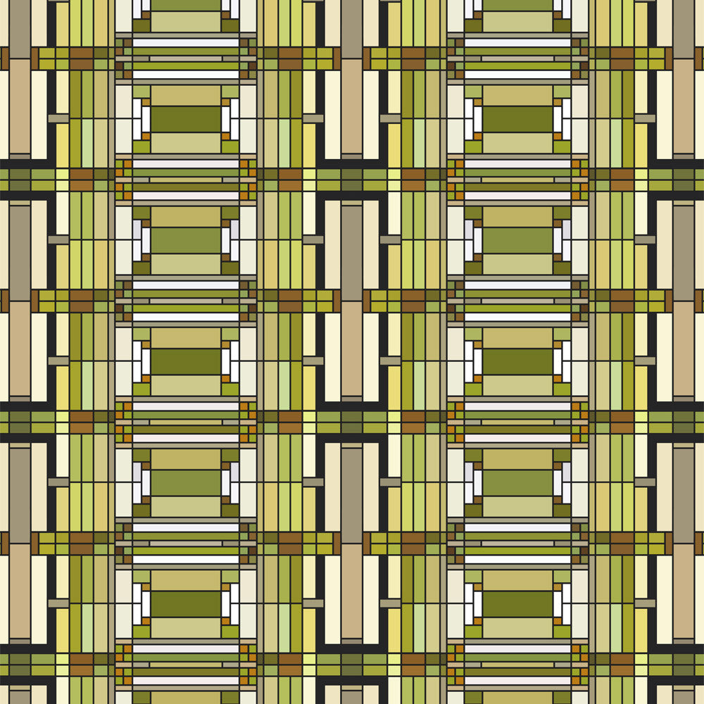 Frank Lloyd Wright Oak Park House Skylight, Medium-scale FR Linen-Look ...