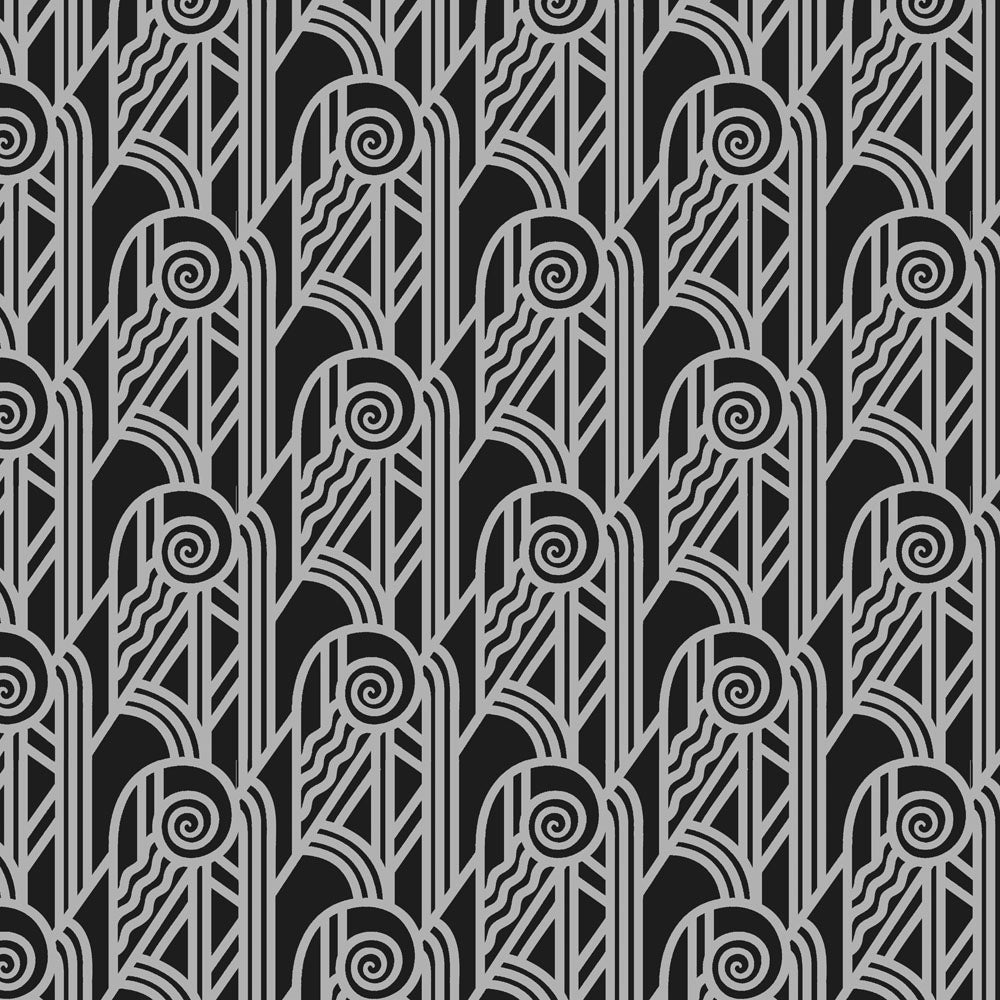 Deco Scroll Art Deco Velvet Curtain Upholstery Fabric