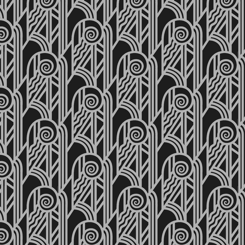 Deco Scroll Art Deco Velvet Curtain Upholstery Fabric