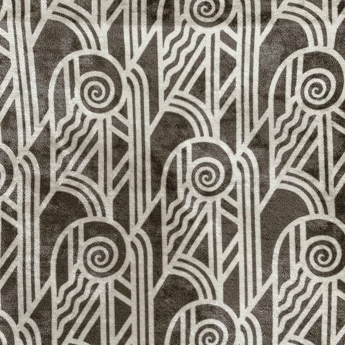 Deco Scroll Art Deco Velvet Curtain Upholstery Fabric