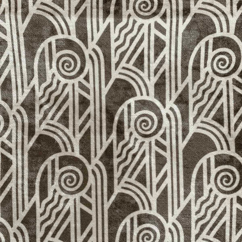 Deco Scroll Art Deco Velvet Curtain Upholstery Fabric