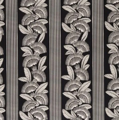 Fan design Art Deco 1920s 1930s cotton curtain upholstery fabric