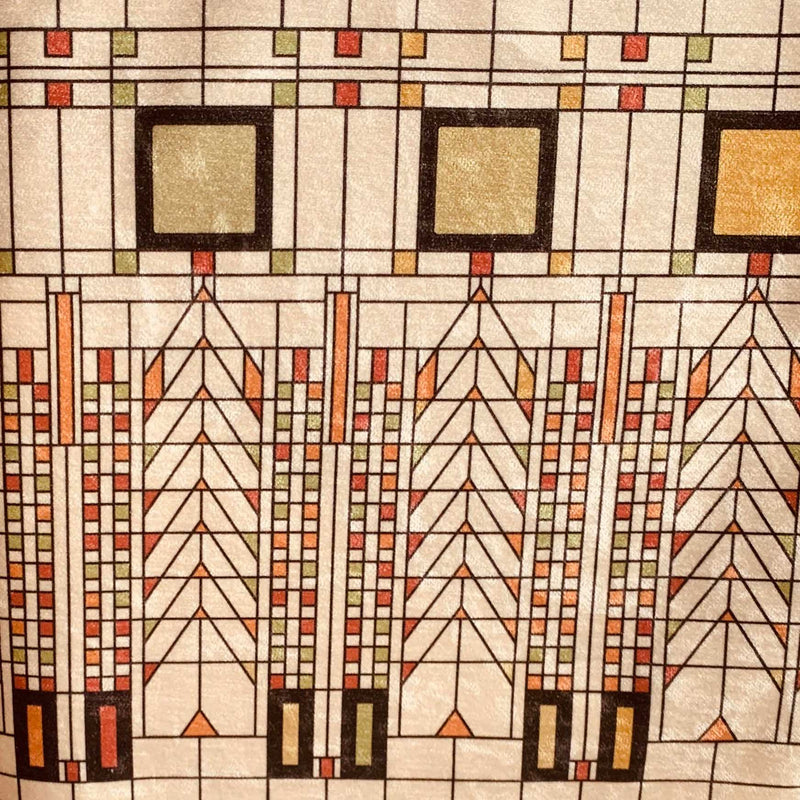 Frank Lloyd Wright Tree of Life Window Adapted Beige Polyester Velvet