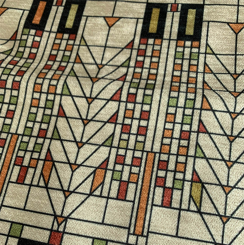 Mid Century Prints Frank Loyd Wright Tree of Life Window Beige from Loome Fabrics