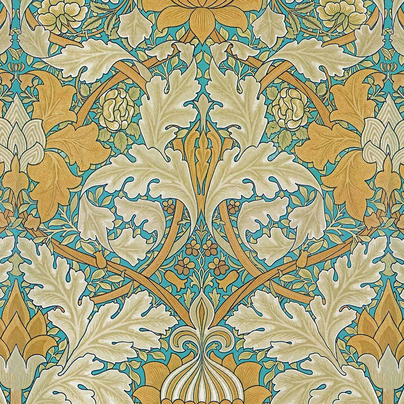 William Morris Designs Saint James Palace Print, a velvet curtain and upholstery fabric, suitable for all domestic furnishings. Free samples and delivery from Loome Fabrics