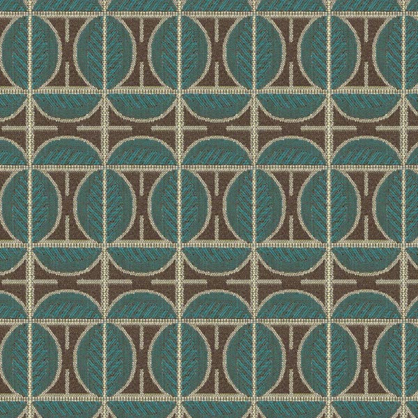 brown and blue art deco curtain upholstery fabric